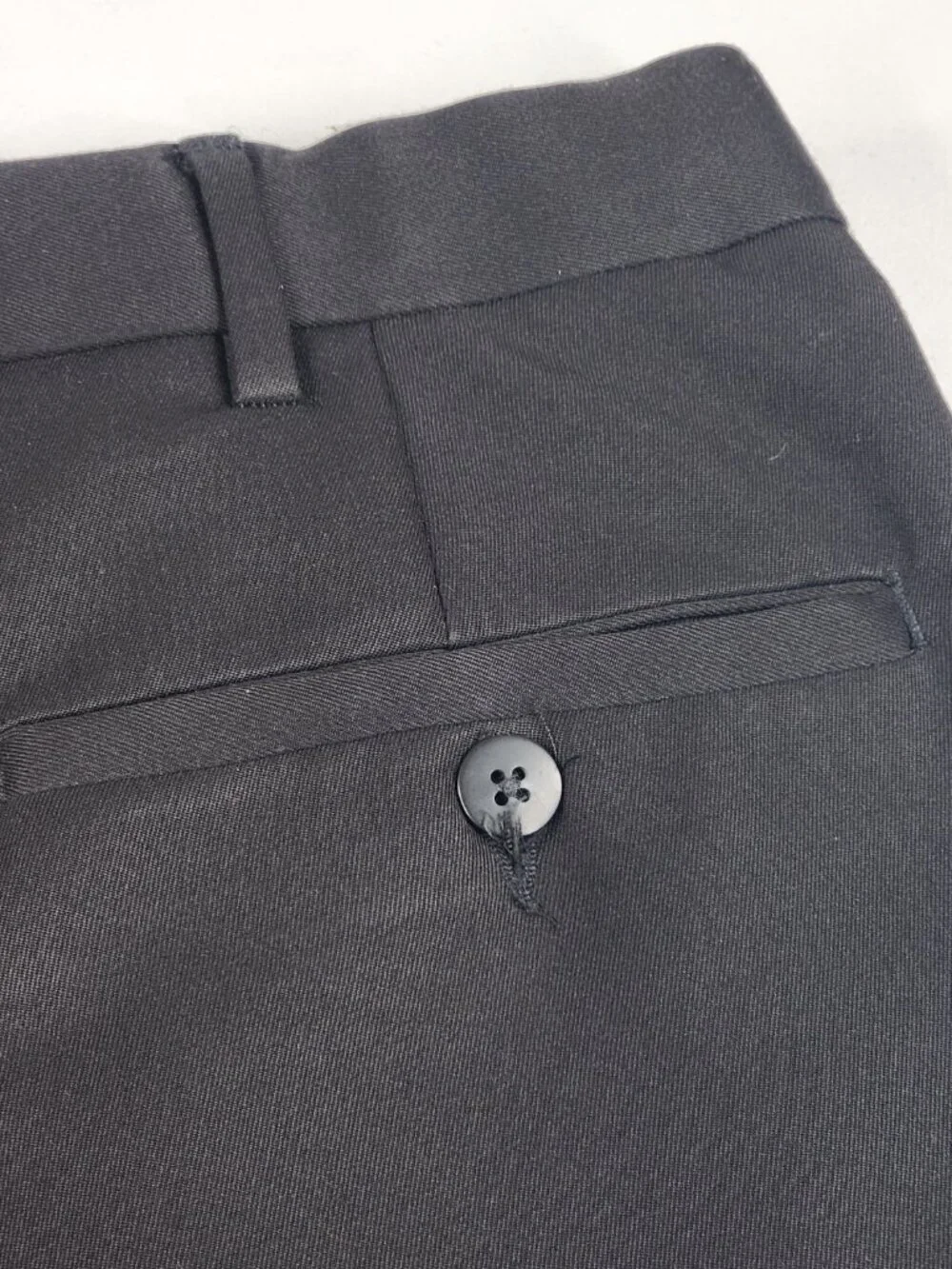 VTG Savane Mens 34x29 Black Comfort Plus Stretch Waist Pleated Dress Pants Flaw